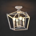 thumbnail image 1 of JONATHAN Y Plains Mini Lantern 12" 4-Light Iron Modern Farmhouse Pagoda LED Semi Flush Mount Lantern, White, JYL7610E, 1 of 9