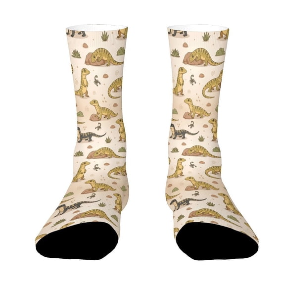 FabriLora Plains Monitor Lizard Funny Novelty Crew Socks for Women Men Sports