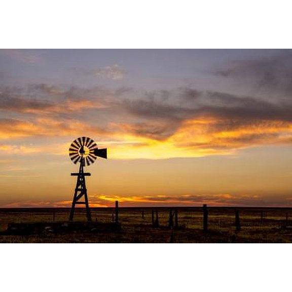 Plains Windmill, Scenic Unframed Photographic Print Wall Art by Dan Ballard Sold by Art.Com