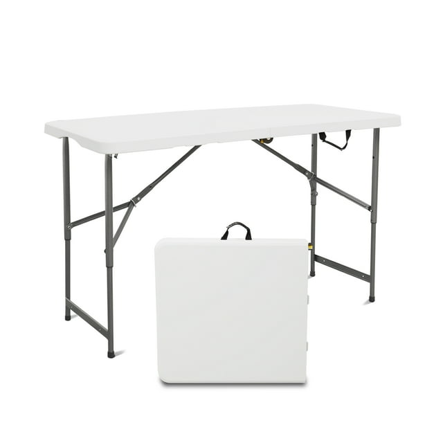 Plainsity 4ft Plastic Folding Table Portable, Foldable, Heavy Duty