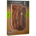 thumbnail image 1 of Plainsman Premium Men's Reinforced Cabretta Leather Gloves, Brown, Small, 2 Pack, 1 of 4