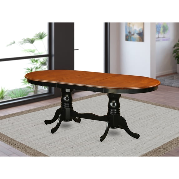 Plainville Table with 18" butterfly Leaf - Buttermilk & Cherry.-Finish:Black & Cherry