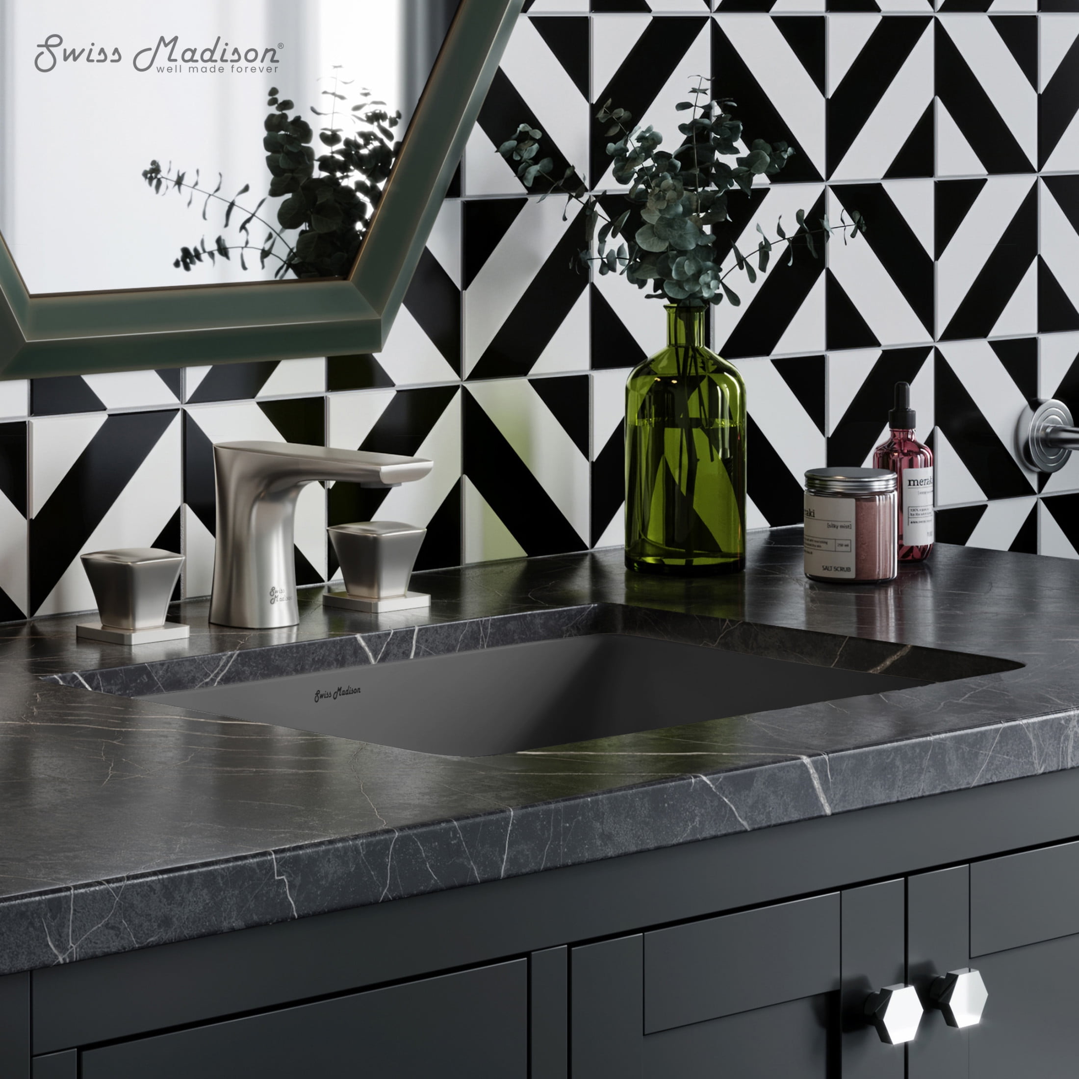 Plaisir Matte Gray Ceramic Rectangular Undermount Bathroom Sink