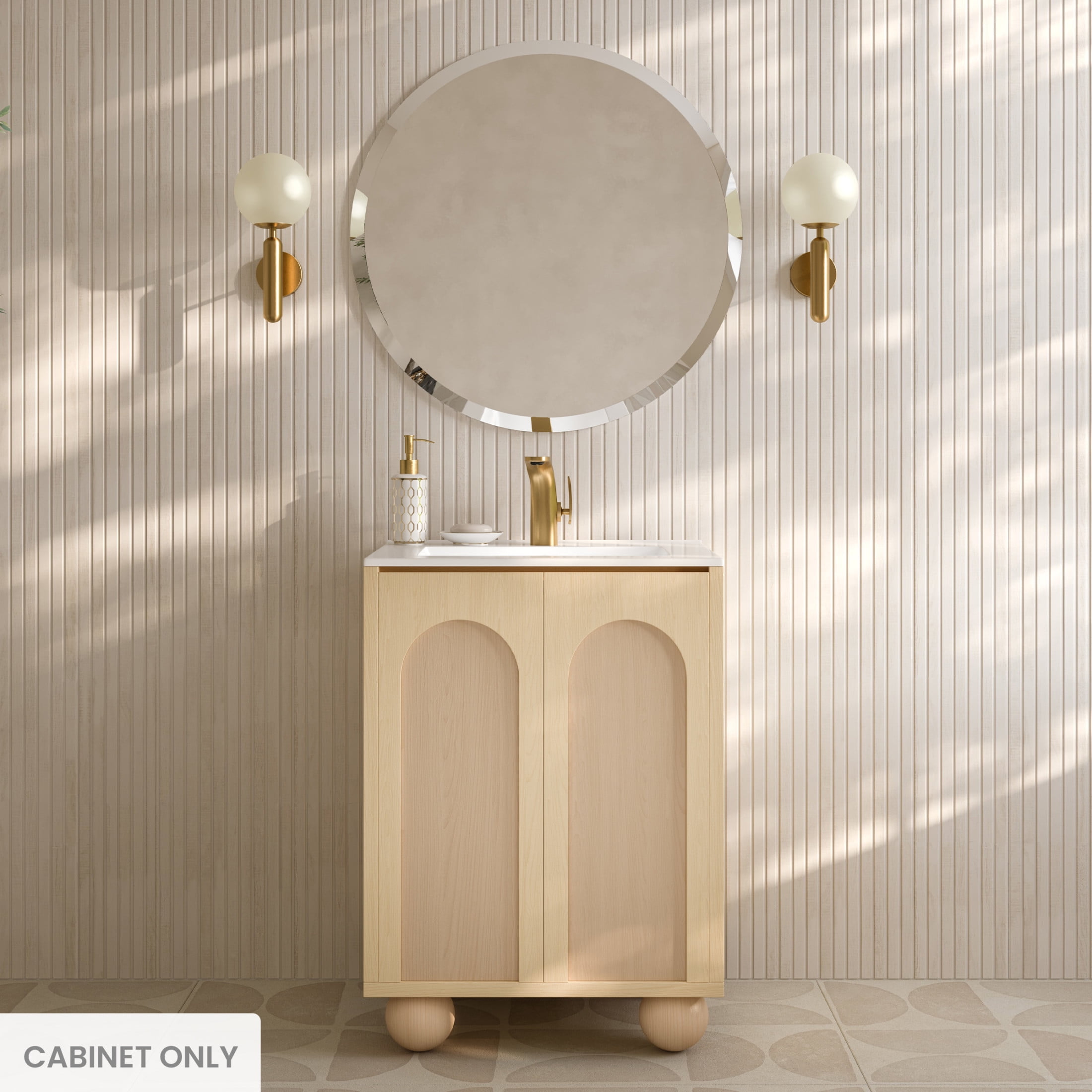 Plaisir II 24" Freestanding Bathroom Vanity Cabinet without Top in Natural Oak