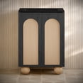 thumbnail image 1 of Plaisir II 24" Freestanding Bathroom Vanity in Black Oak with Black 3-Hole Widespread Sink Top, 1 of 5