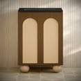 thumbnail image 1 of Plaisir II 24" Freestanding Bathroom Vanity in Brown Oak with Black 3-Hole Centerset Sink Top, 1 of 5