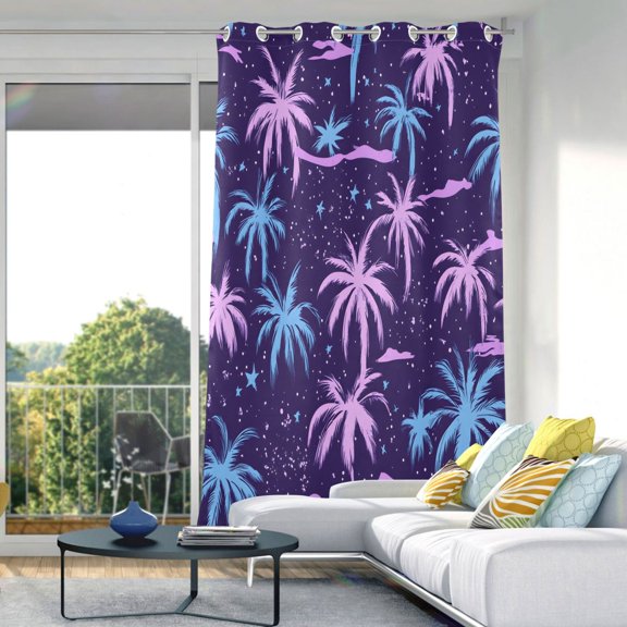Plam Tree Blackout Curtains 84"x42" Thermal Insulated Curtain 1 Panel