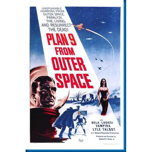 Plan 9 From Outer Space Movie Poster Art Poster 24x36 Unframed, Age: Adults, Rectangle Poster Time