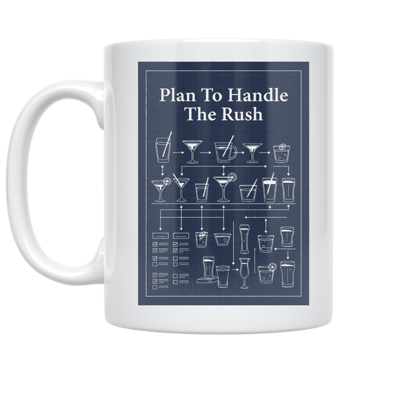 Plan To Handle The Rush - Bartender Enthusiast - 11 oz Ceramic Coffee Mug