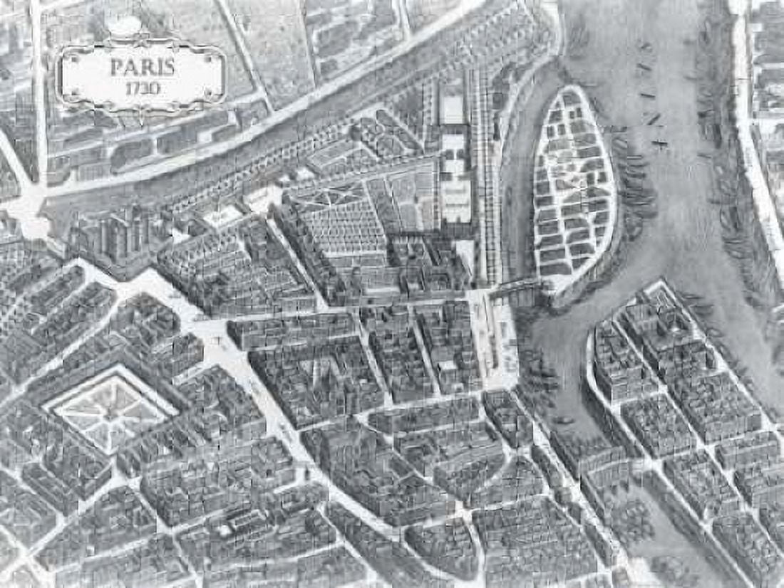 Plan of Paris 1730 - I Canvas Art - Louis Bretez (18 x 24)