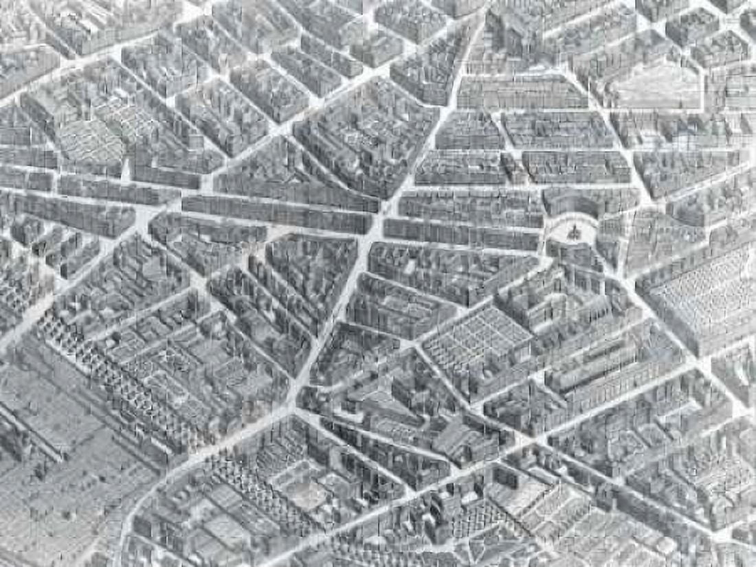 Plan of Paris 1730 - III Canvas Art - Louis Bretez (18 x 24)