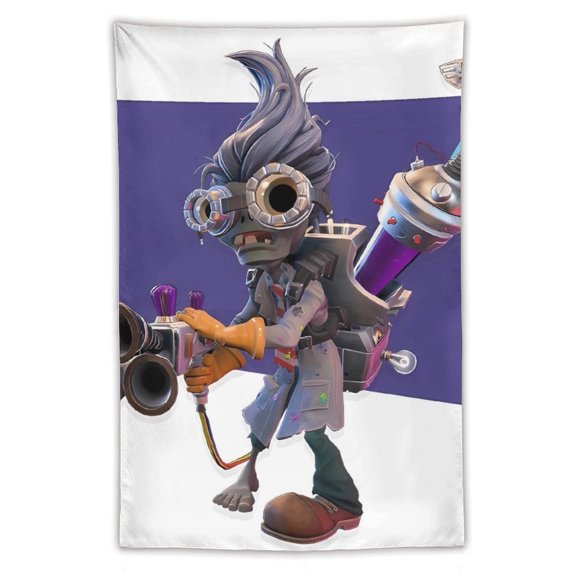Plants Vs Zombies Tapestry, Wall Hanging Decor, Aesthetic for Bedroom, Living Room, Dorm, Soft Fabric Home Accent 40"x60"
