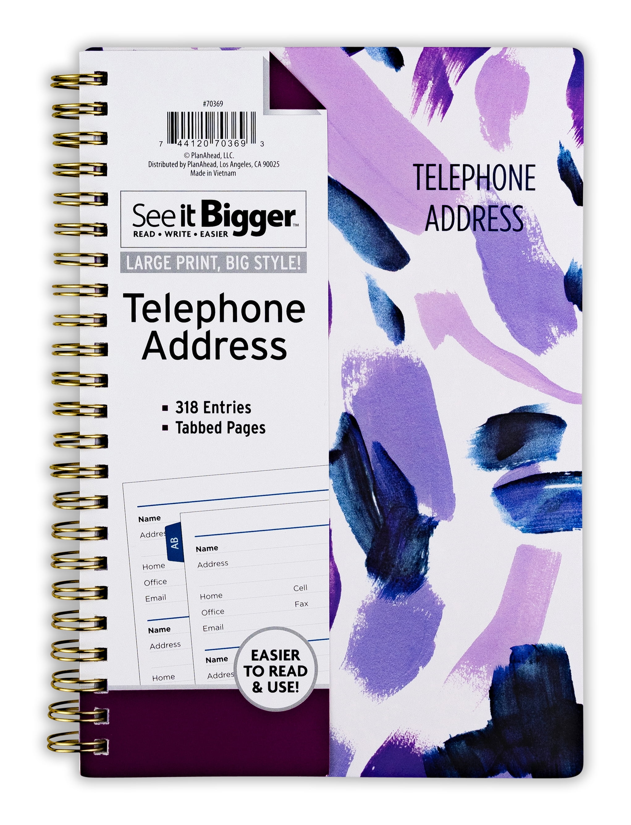 See it bigger telephone and address book with password pages 5 5 x 8