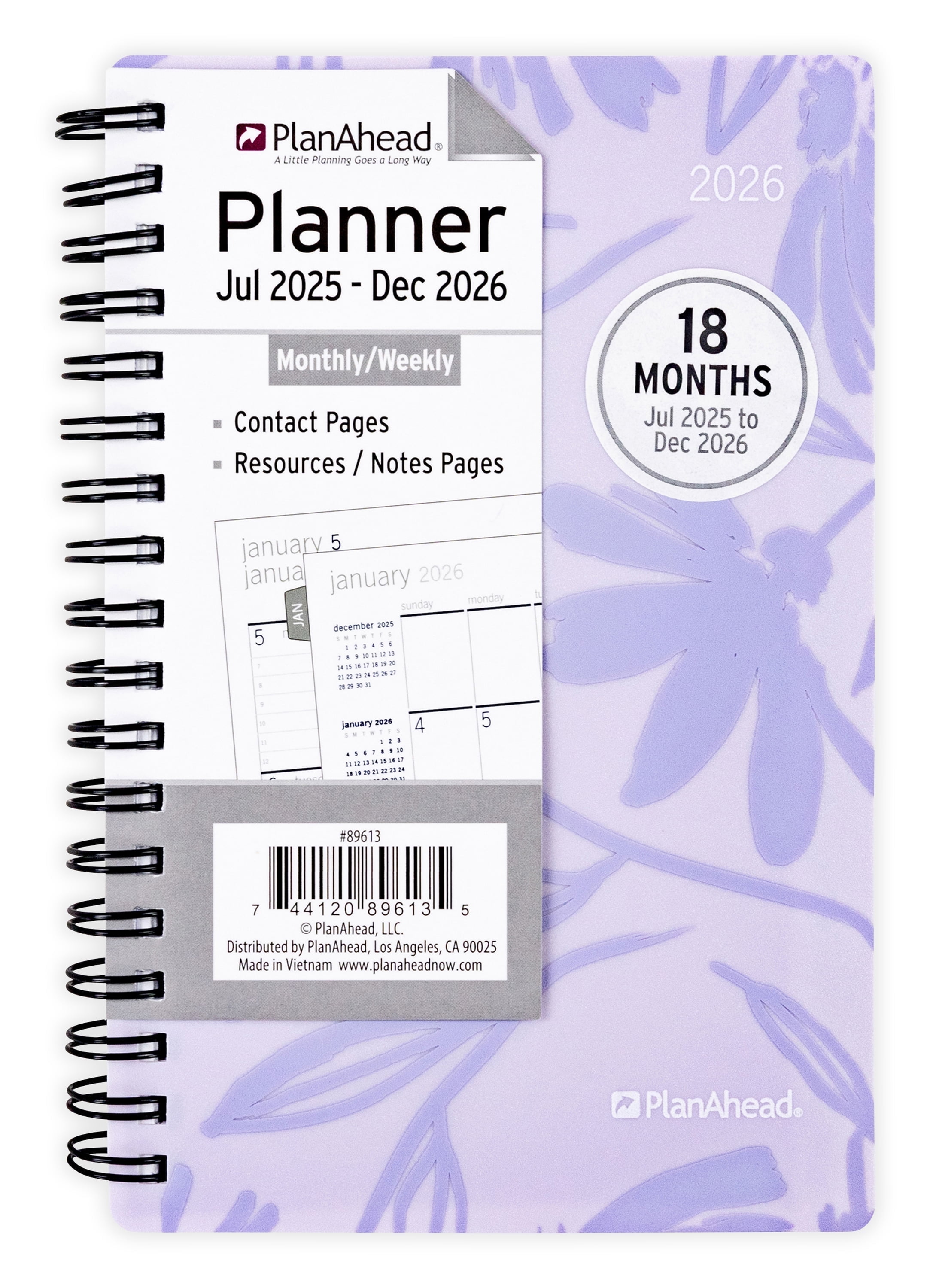 PlanAhead Small Home Office Monthly Weekly Planner (18 Month - 4" x 6.25")