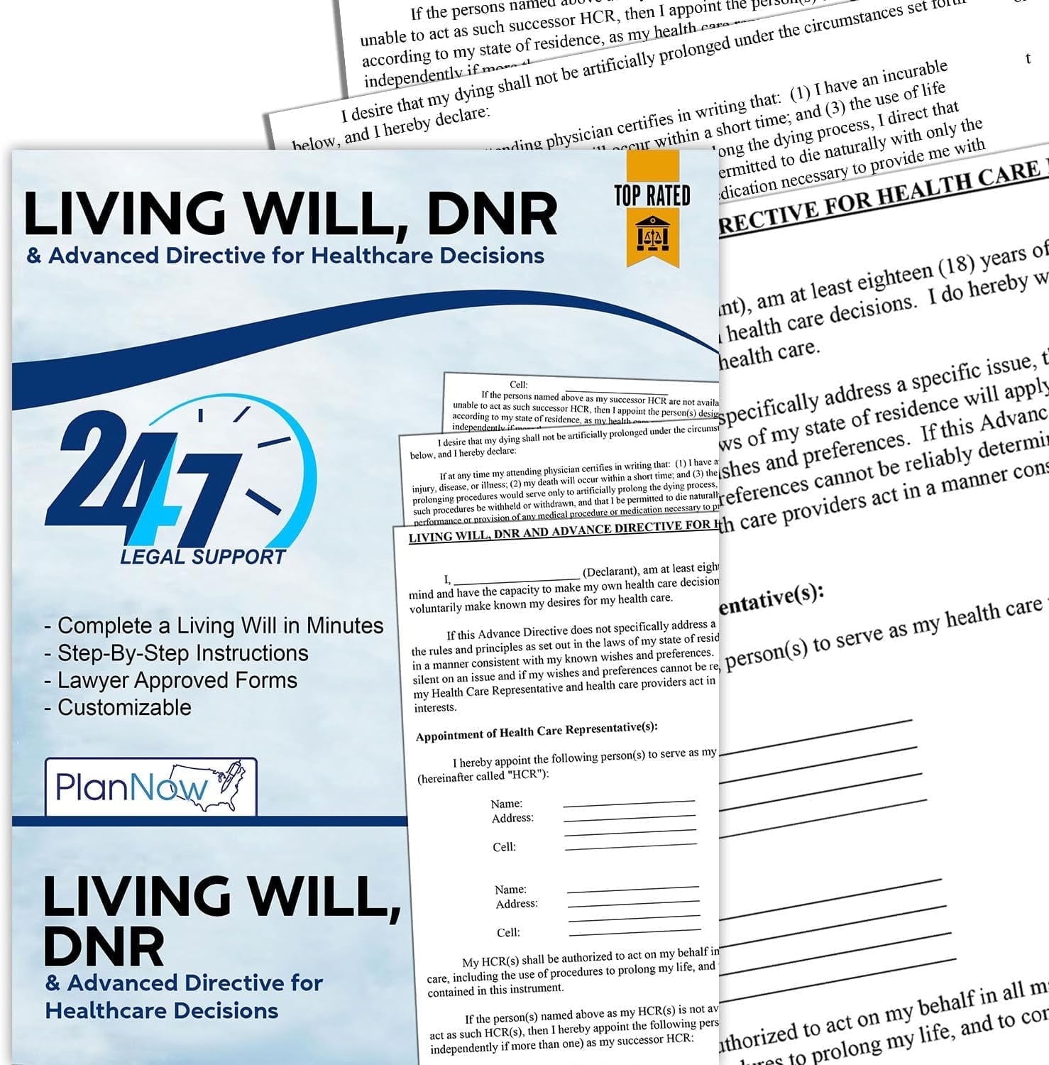 PlanNow 2025 Living Will Kit & Medical Power of Attorney Forms - Do-it-Yourself Legal Forms Advance Health Care Easy Instructions Attorney-Approved Cost-Effective Live Legal Support