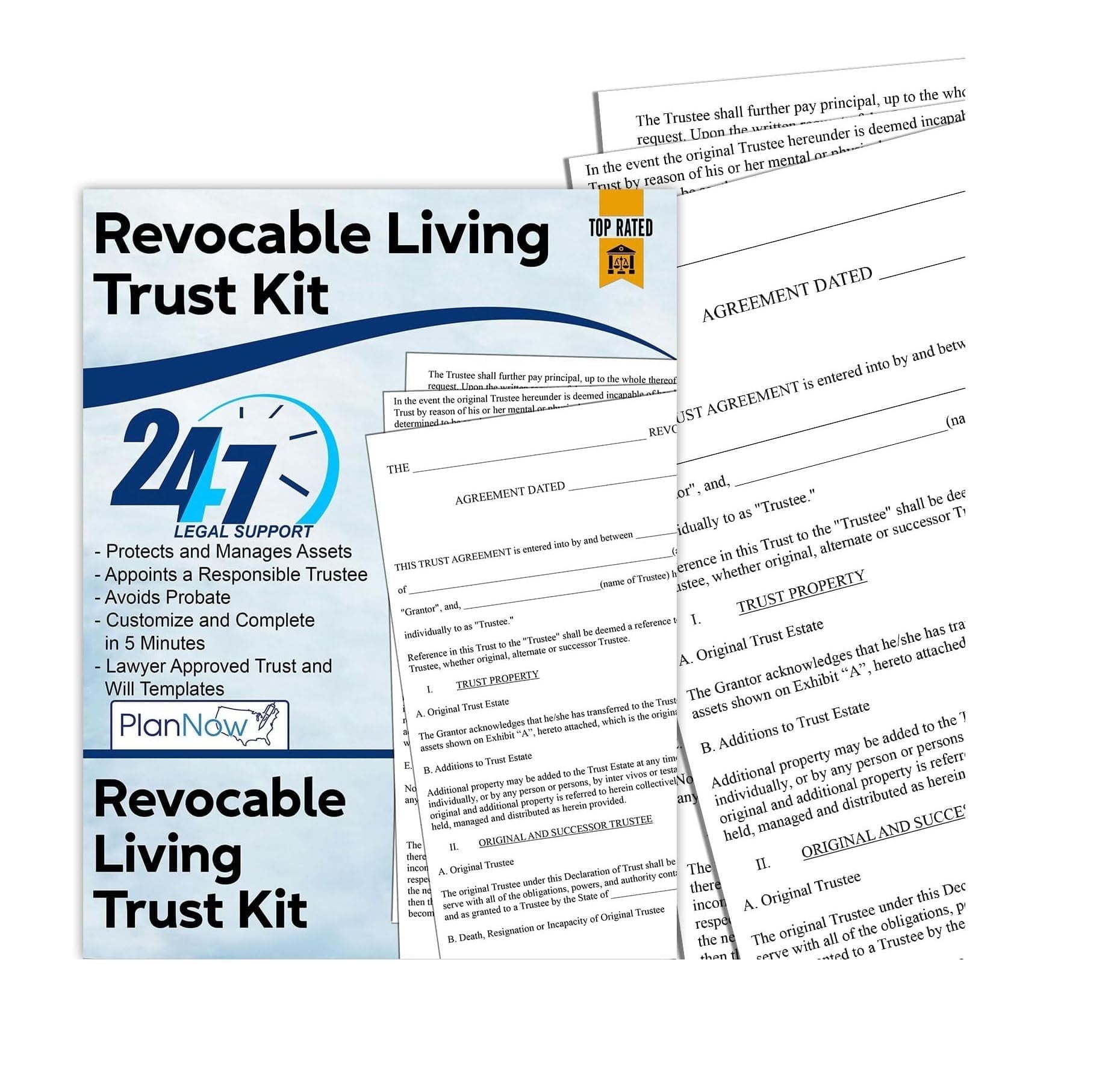 PlanNow Revocable Living Trust Kit for Individuals -Do It Yourself Revocable Trust Forms to Protect Family, Assets & Yourself - Cost-effective with Easy Step-by-Step Instructions - Attorney-Approved