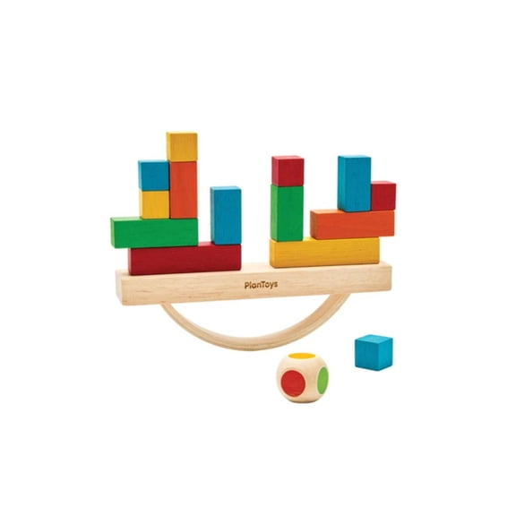 PlanToys Balancing Cargo Game | Wooden Balance Toy for Toddlers 3Y+ | Develops Hand-Eye Coordination, Problem-Solving & Logical Thinking | Interactive Toy with 14 Blocks & Die