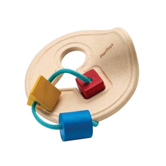 PlanToys First Shape Sorter | Wooden Shape Sorting Toy for Toddlers 3+ | Montessori Travel Puzzle with Handle & Attached Blocks | Educational Fine Motor Skills Toy for Kids | Early Learning Gift