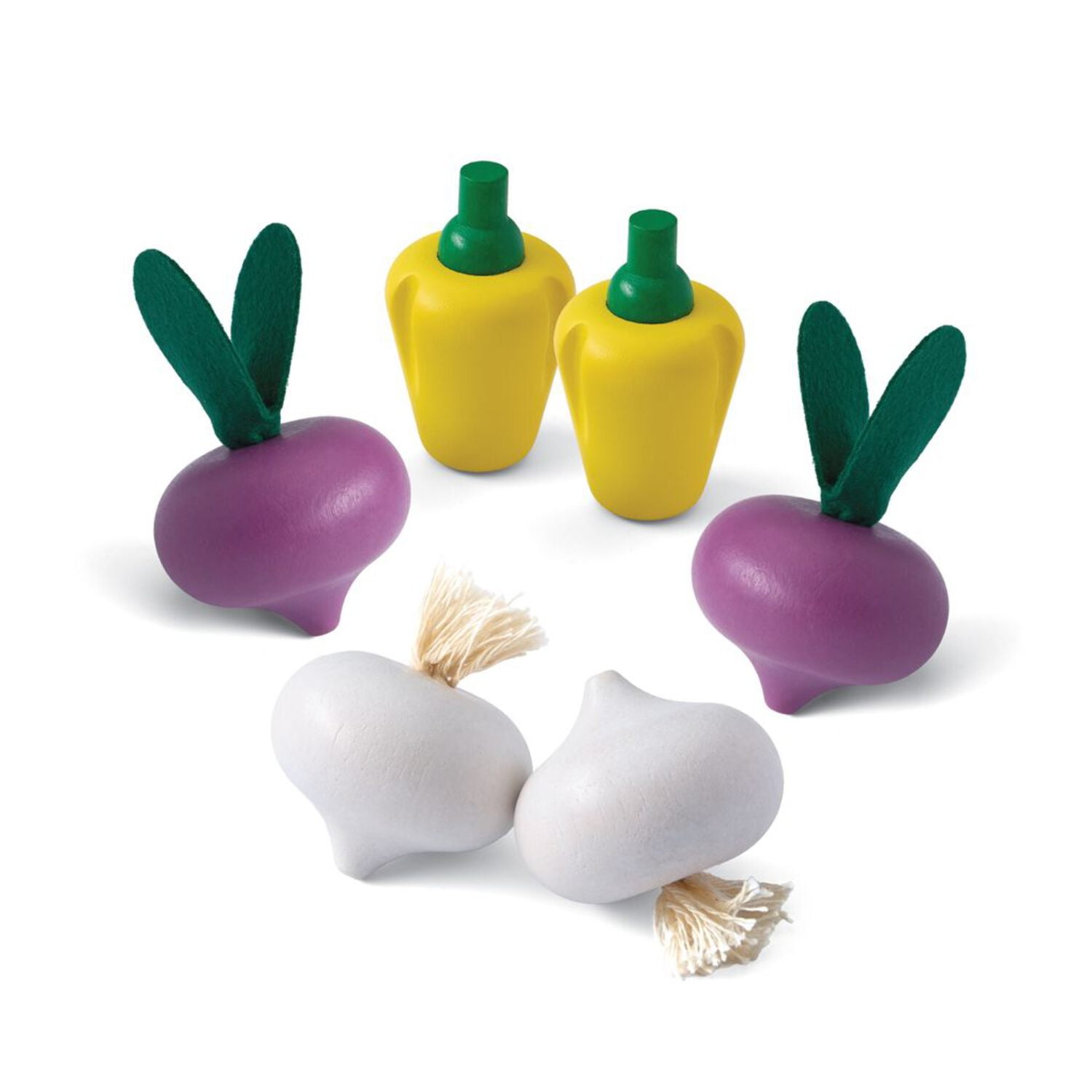 PlanToys Fresh Produce Set C (Red Radishes, Garlics  Yellow Bell Peppers)
