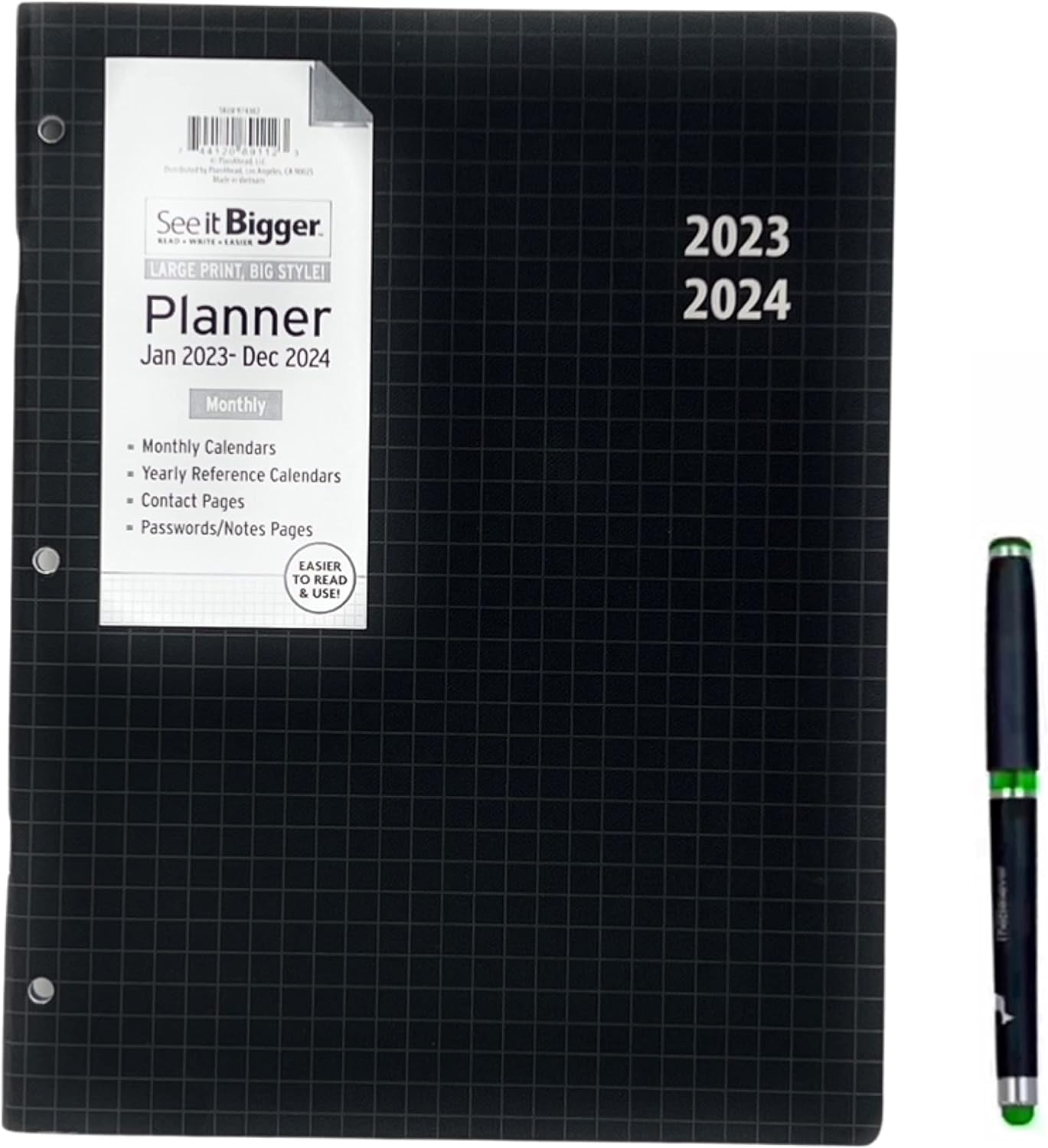 Planahead Monthly Planner January2024-December 2026 Large Print, ASSORTED FLORAL COVERS ,Size 8. 