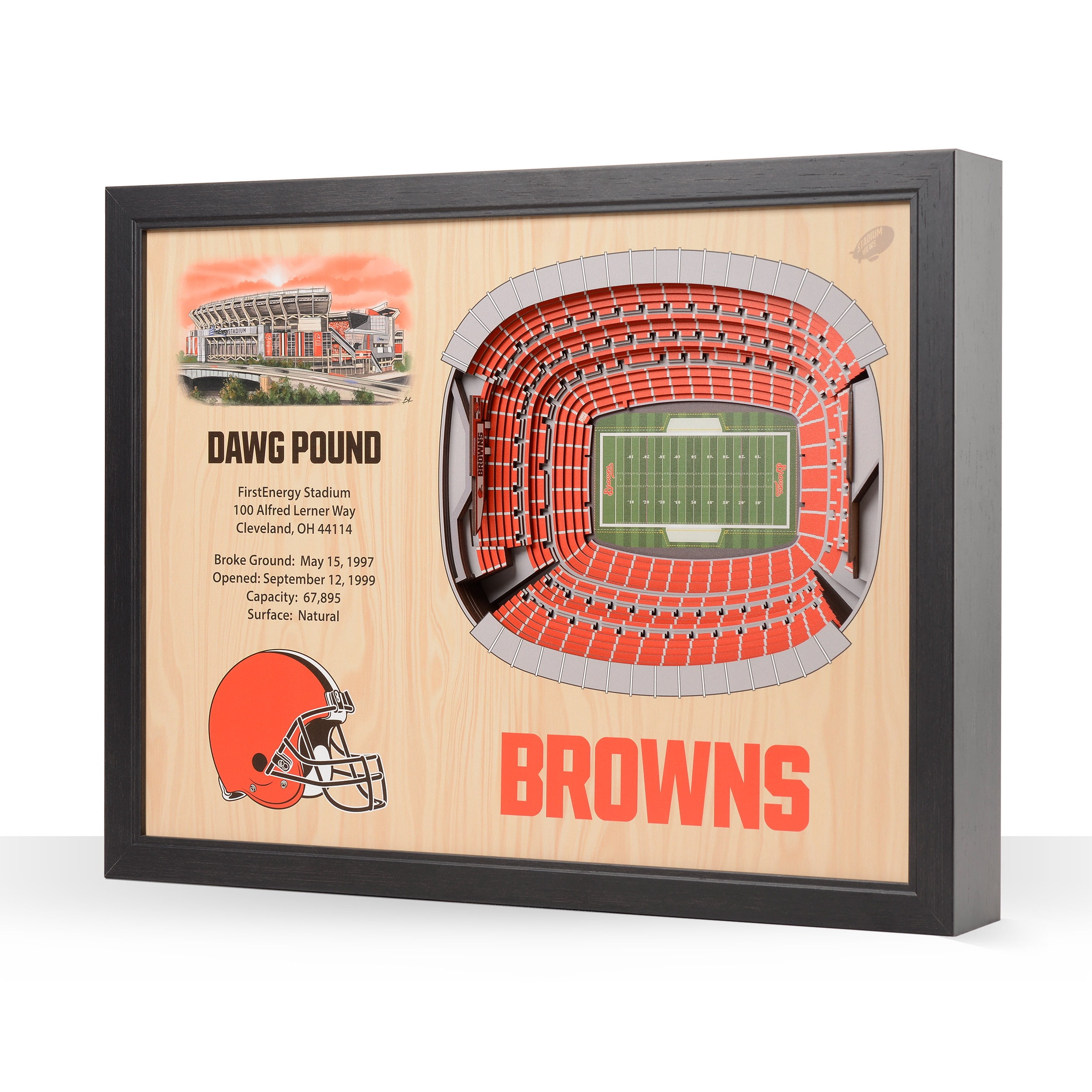 YouTheFan NFL Cleveland Browns 25-layer Stadiumview Wall Art