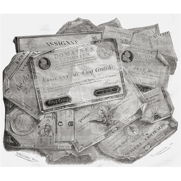 Planche Dassignats Interest Bearing Bonds Any of The Notes Issued As Paper Currency In France by The Revolutionary Go Poster Print, 16 x 14