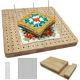 Planche De Blocage En Bois Crochet Pour Crochet Tricot, Kit Crochet Avec 5 Aiguille En Acier À