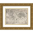 thumbnail image 1 of Plancio, Petro 18x14 Gold Ornate Wood Framed with Double Matting Museum Art Print Titled - World Map 1594, 1 of 4