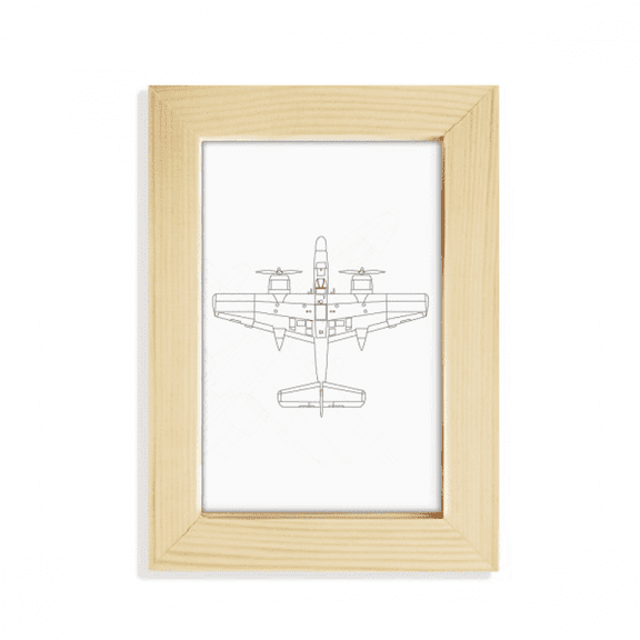 Plane Army Line Art Deco Fashion Desktop Display Photo Frame Picture Art Painting 5x7 inch