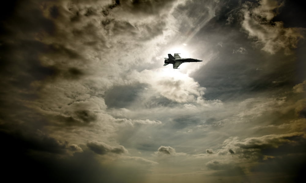 Plane In Flight Canvas Art - David Wile Design Pics (36 x 20)