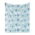 thumbnail image 1 of Plane Soft Flannel Fleece Blanket, Cartoon Style Sky with Airplanes and Clouds Swirls Scrapbook Design Pattern, Cozy Plush for Indoor and Outdoor Use, 50" x 70", Baby Blue White Pink, by Ambesonne, 1 of 5