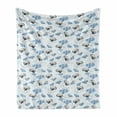 thumbnail image 1 of Plane Soft Flannel Fleece Throw Blanket, Hand Drawn Airplanes and Clouds in the Sky, Cozy Plush for Indoor and Outdoor Use, 50" x 60", Dark Blue Grey Eggshell, by Ambesonne, 1 of 5