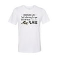 thumbnail image 1 of Plane T Shirt, Thinking About Planes, Aviation Tee, Unisex, Pilot Shirt, Flying T, White, SMALL, 1 of 1