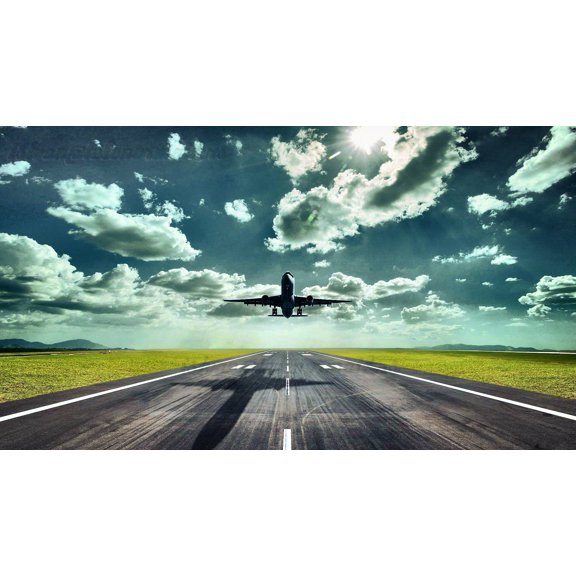 Plane Takeoff Canvas Art Landscape Picture Wall Art Framed Painting Wall Decor For Home Office Bedroom Reeady to Hang