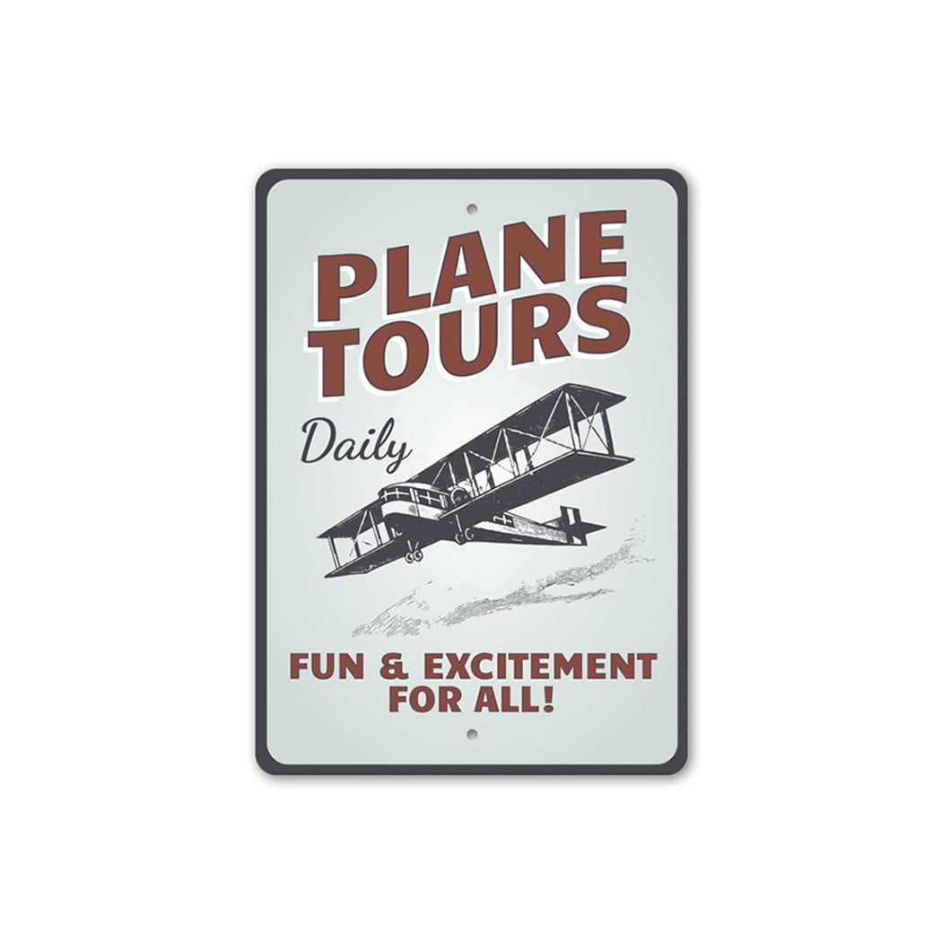 Plane Tours Daily Aviation Sign, Pilot Sign, Hangar Aluminum Metal ...