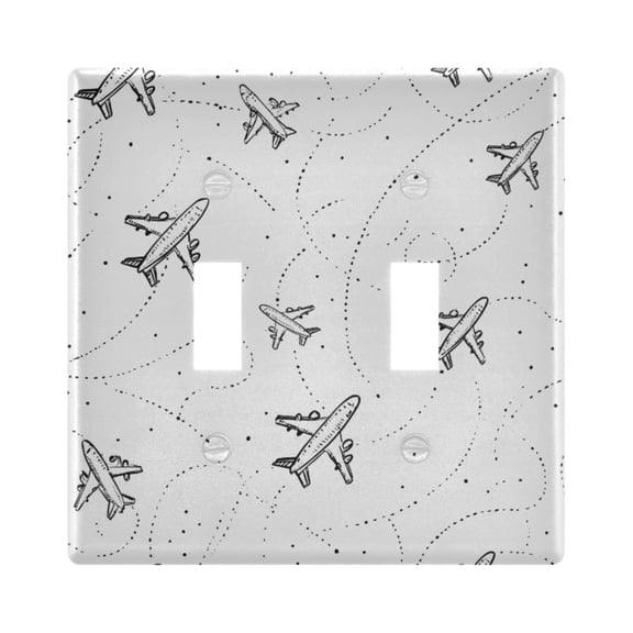Plane Track Hand Painted Light Switch Cover Electrical Outlet Cover Replaceable Wall Plates 2-Gang