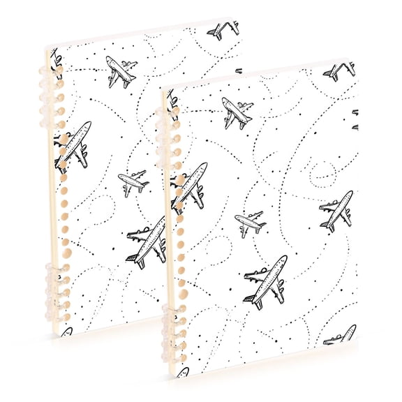 Plane Track Hand Painted Notebook Detachable Coil Notebook Diary Plan Book A5 Size 60 Pages 1 Pack