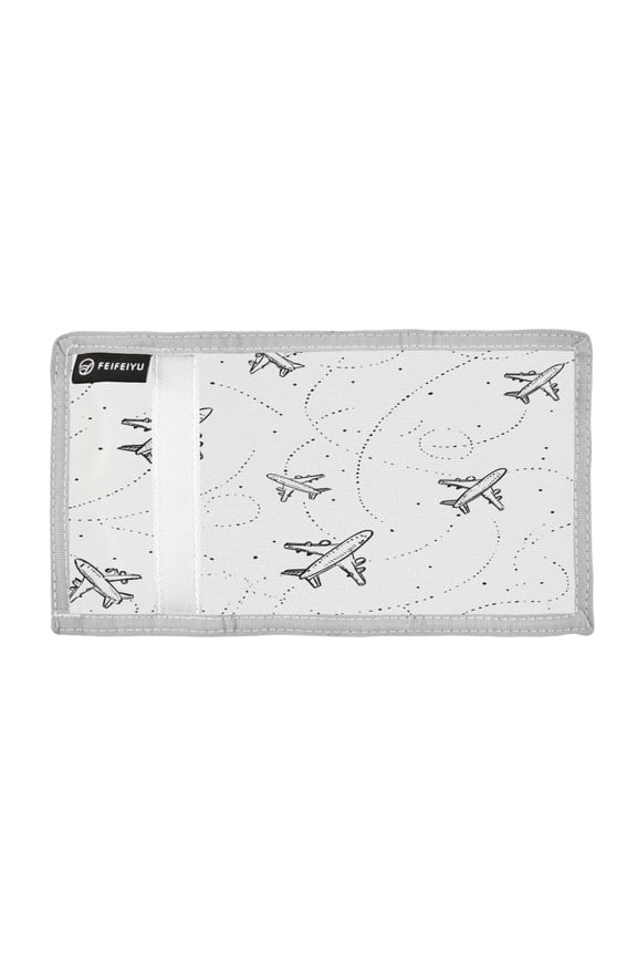 Plane Track Hand Painted Trifold Wallets Card Holders Coin Pockets with Lanyards Portable Unisex