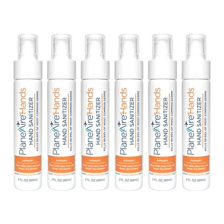 PlaneAire Hand Sanitizer Gel Orange Pineapple 2 fl oz (6-Pack)