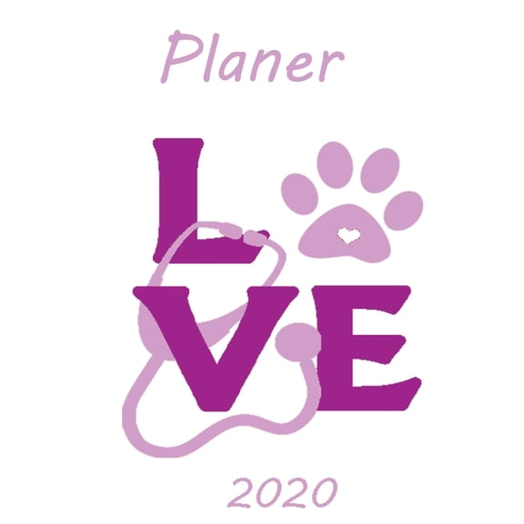 Planer 2020: Tageskalender 2020 DIN A5 366 Seite Jahreskalender Monatskalender Geschenk fr den Tierarzt oder Medizinstudent Love mit Pfot und Stethoskop Hund Katze Terminkalender Terminbuch (Paperbac