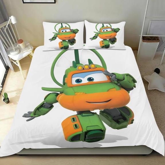 Planes Fire And Rescue Themed Bed Sheet Set Three Piece Set 53x79 Inches Comfortable And Skin Friendly Unique Design Creating A Star Studded Night