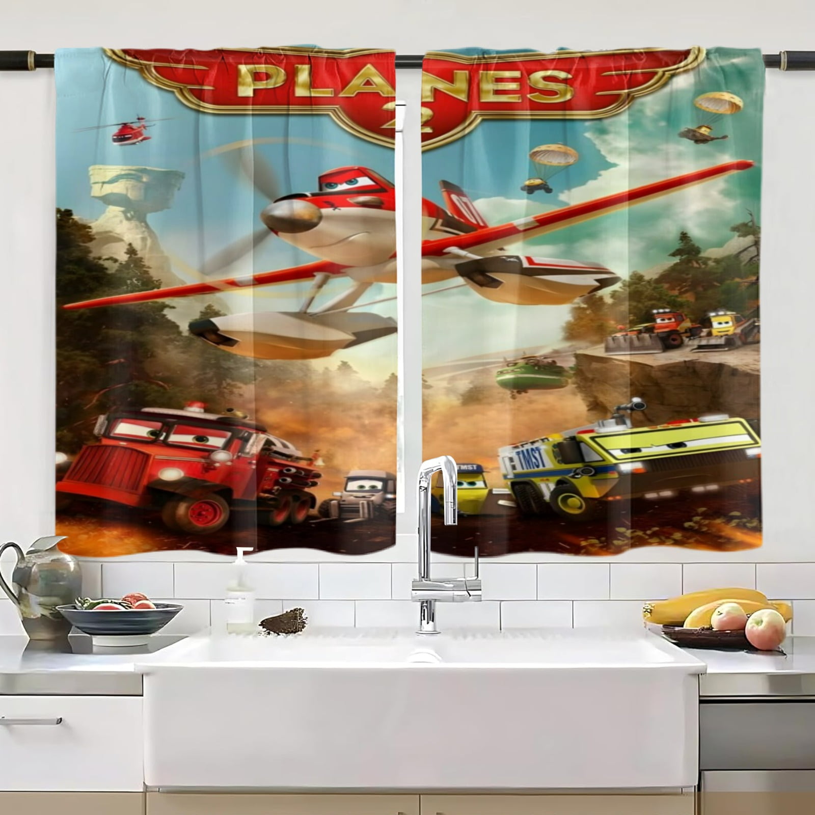 Planes Fire & Rescue Window Curtain - 2 Panels(28
