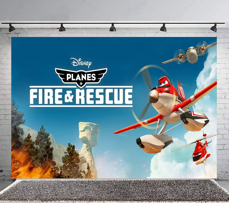 Two The Rescue Backdrop Planes Fire and Rescue Backdrop Banner Party Supplies Poster Movie ...