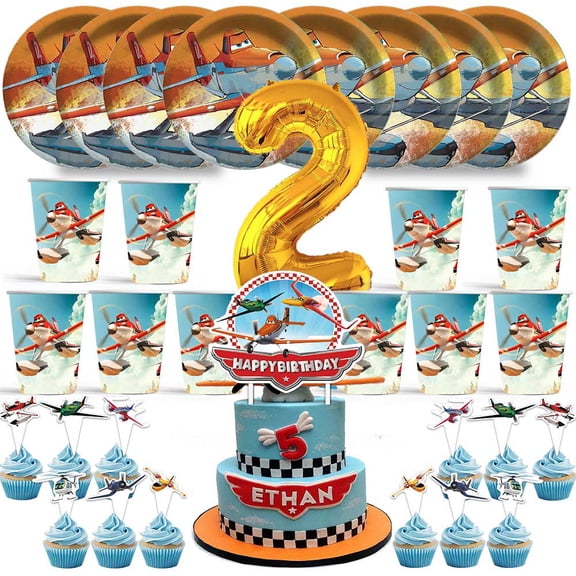 Planes Fire and Rescue Birthday 2nd Cups Party Supplies Plates Fans Decorations Cake Topper Decor