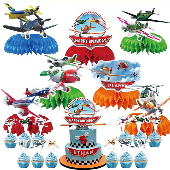 Planes Fire and Rescue Honeycomb Centerpieces Table Toppers Decorations for Birthday Party Decor Supplies