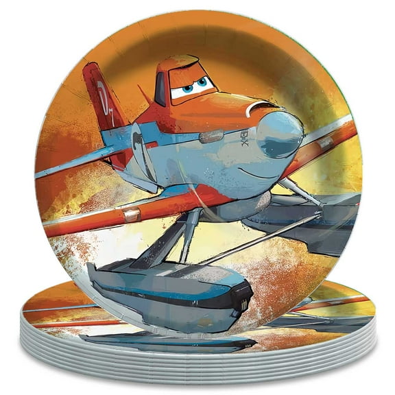 Planes Fire and Rescue Paper Plates Birthday Decorations Party Supplies Tableware Disposable Dinnerware