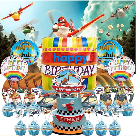 Planes Fire and Rescue Supplies Plates Decoration Backdrop Banner Birthday Decor Tableware Fans Balloons
