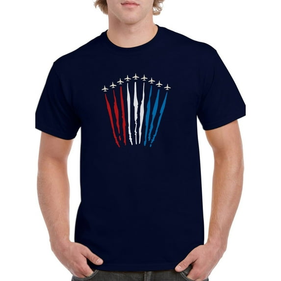 Planes With American Flag Colors T-Shirt Men -Smartprints Designs, Male Large