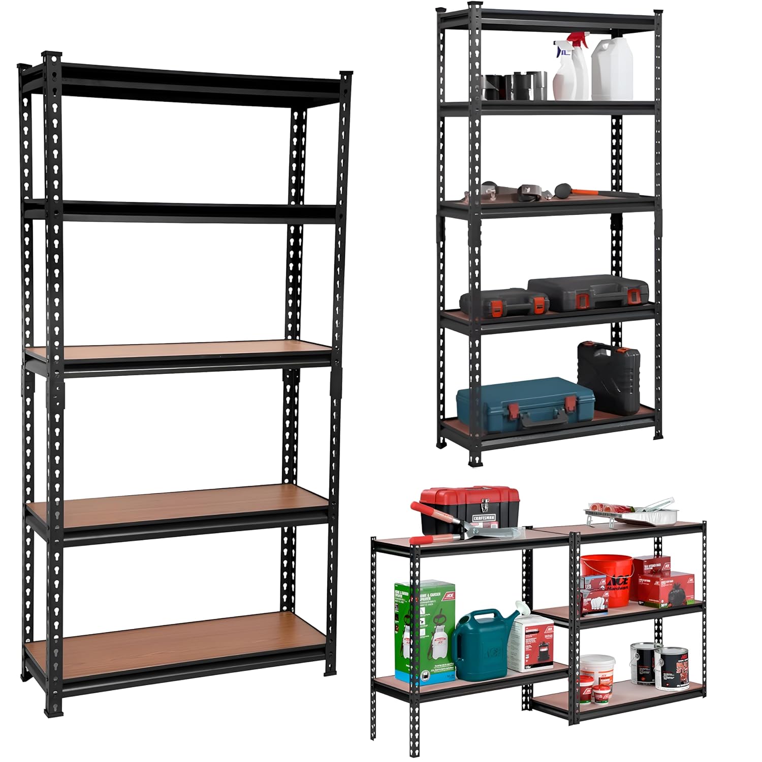 Planet 5 Tier Adjustable ShelfMultipurpose Boltless RackTool Organiser ...