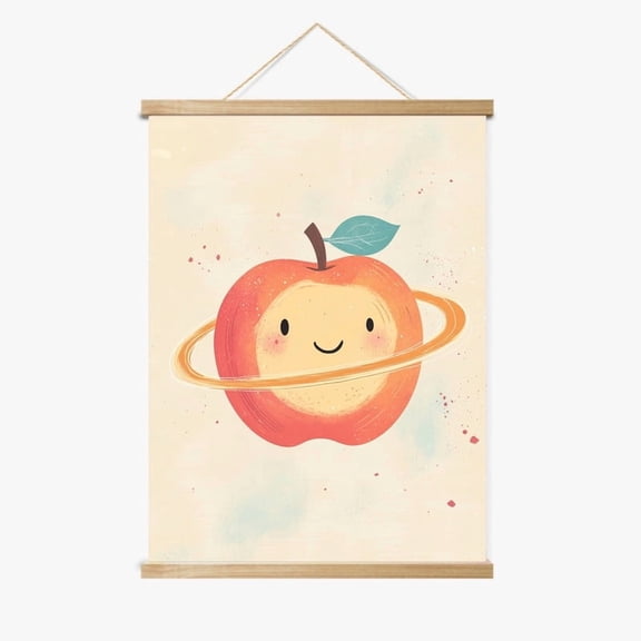 Planet Apple Magnetic Wood Frame Hanger by Dancing Littles Jungle